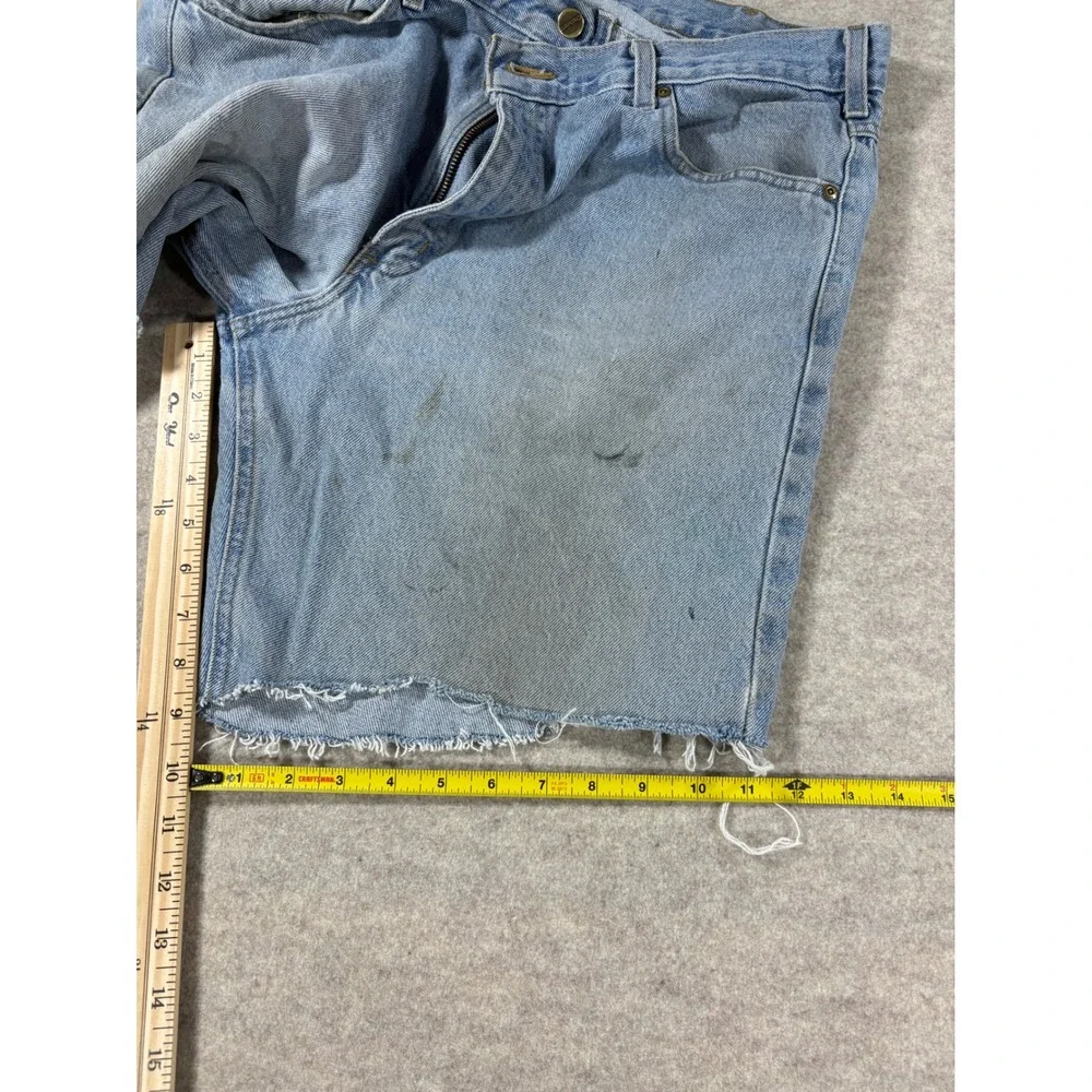 Vintage Carhartt Mens Light Wash Denim Cut Off Shorts Jorts Distressed W38